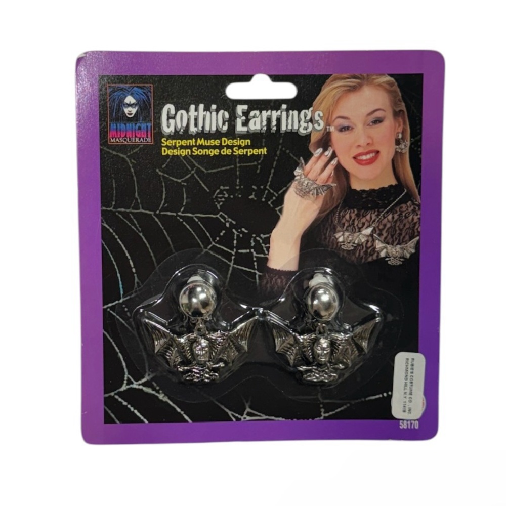 Rubie’s gothic serpent muse design clip on earrings brand new in package